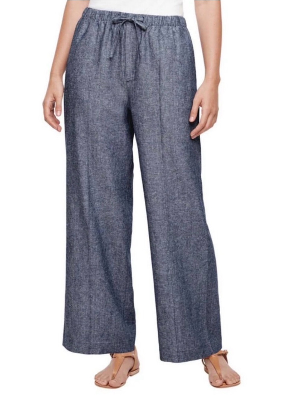 GAP Wide-Leg Drawstring Pants - Denim Blue